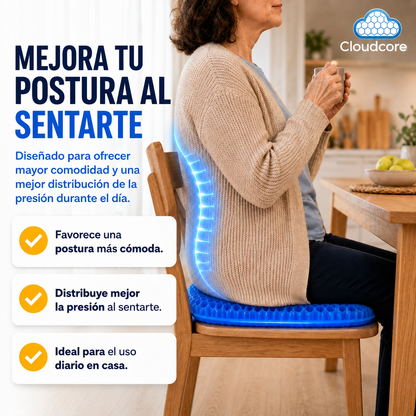 Cojín Ergonómico de Gel CloudCore™ | Alivio de coxis, lumbares y ciática