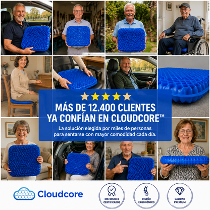 Cojín Ergonómico de Gel CloudCore™ | Alivio de coxis, lumbares y ciática