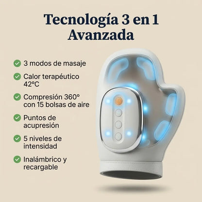 CloudCore™ HandRelief | Masajeador de Manos con Calor y Compresión